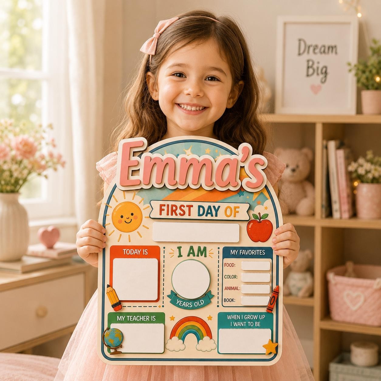 Personalized First & Last Day School Sign, Custom Back to School Board