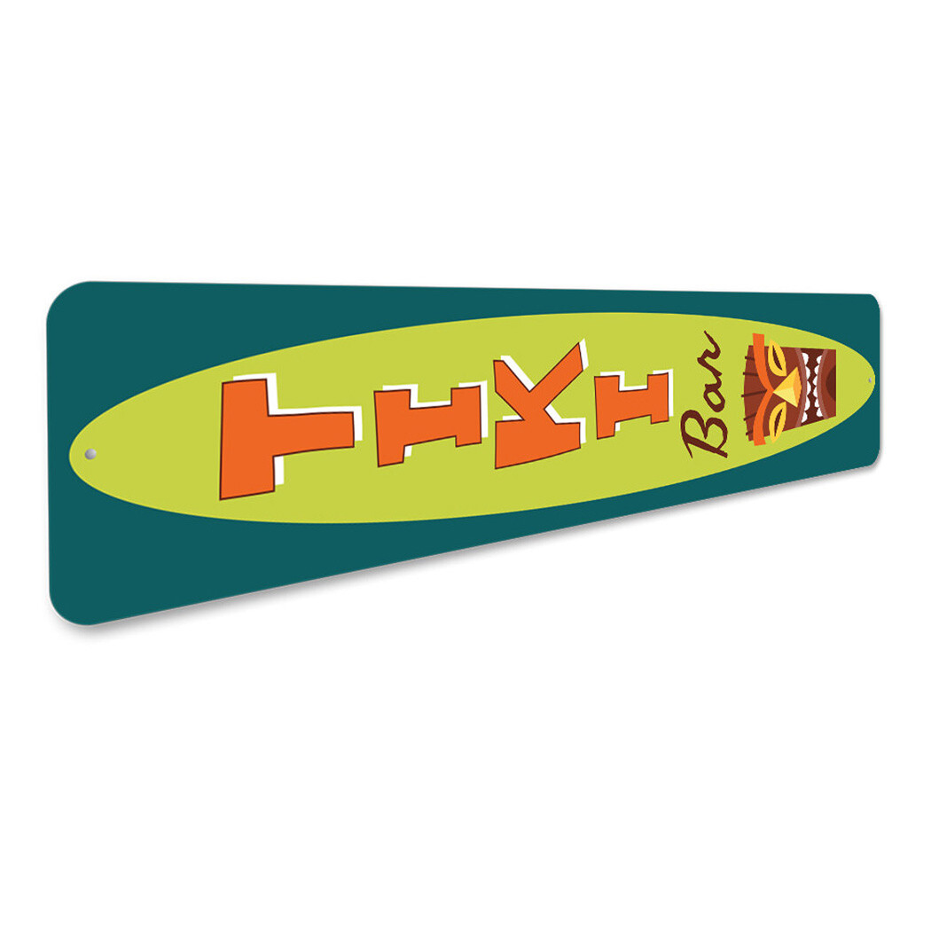 Vertical Tiki Metal Sign