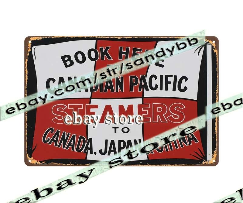 Canadian Pacific Steamers to Canada Japan China tin sign