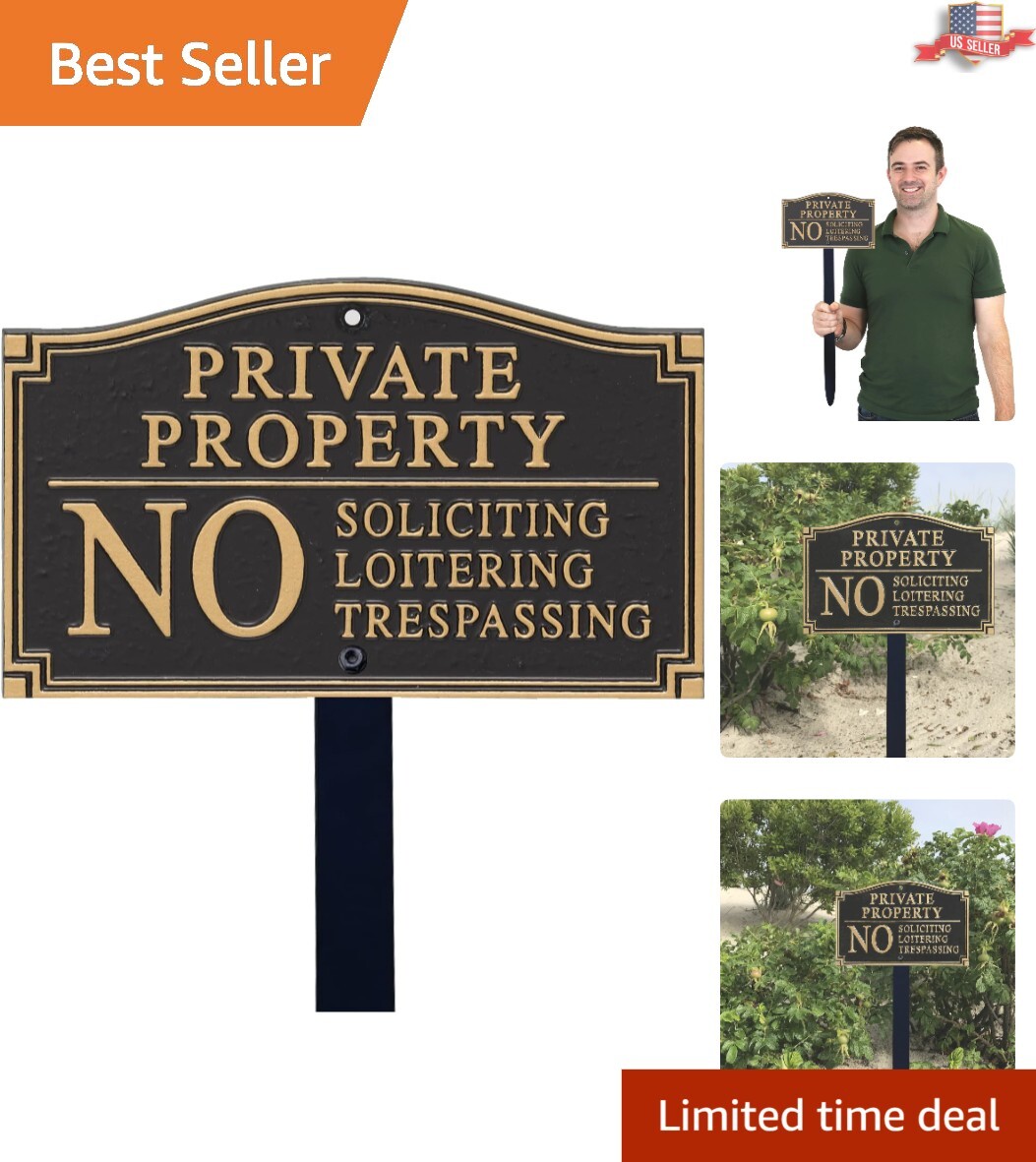 Large Bold Private Property Sign – Rustproof Aluminum with Ground Mount Option