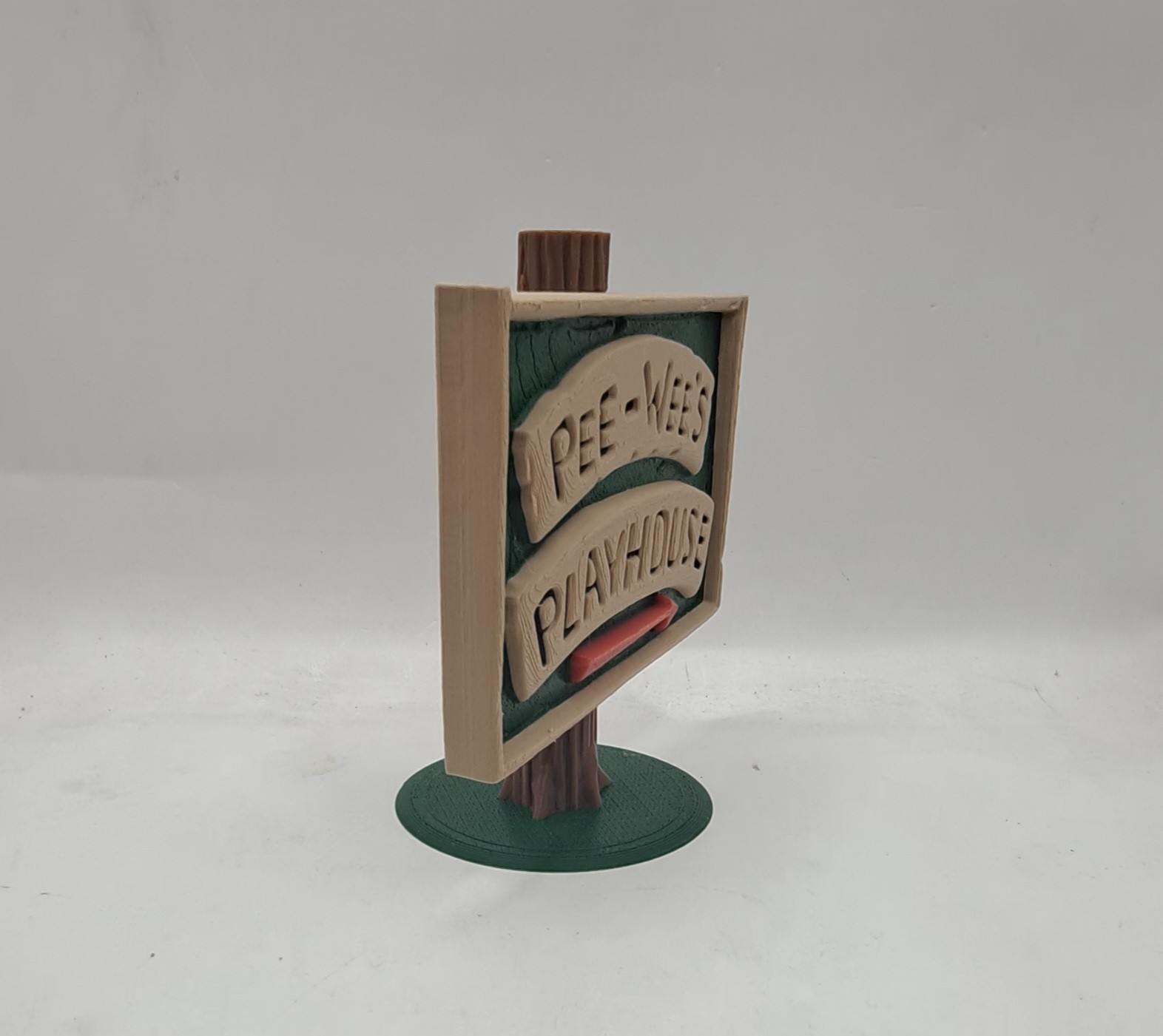 1980s TV Show Pee Wees Playhouse Sign on Tree Shelf Desk Art