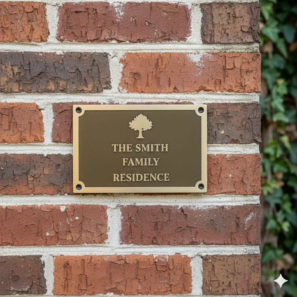 Personalized bronze address signs – Solid bronze plaques for front door