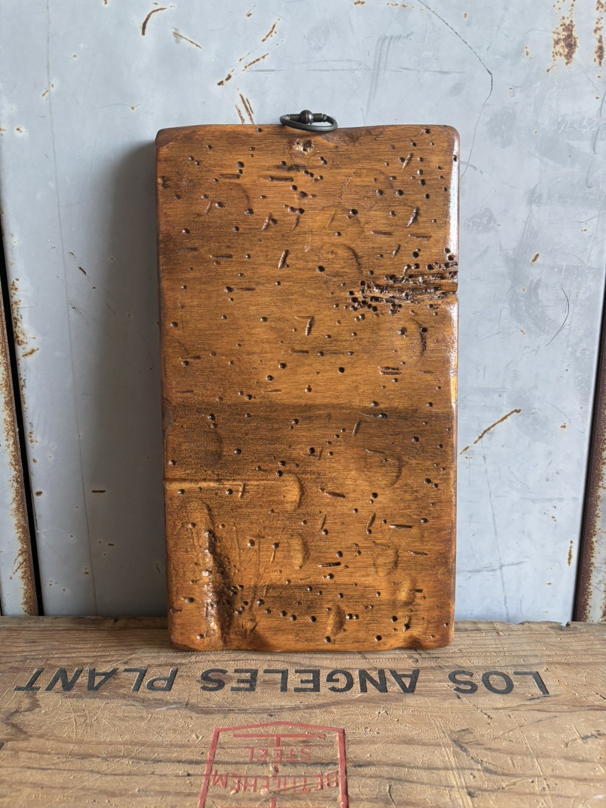 VINTAGE Wood Sign blank OLD BARN WOOD antique, lacquered wood sign metal latch