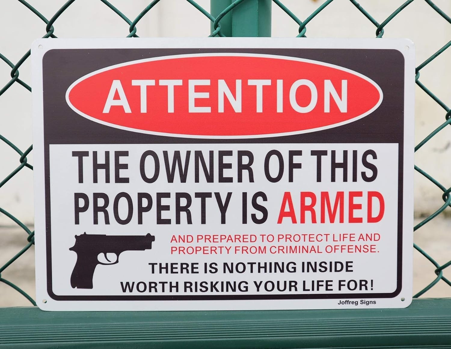 2 Pack Reflective Aluminum Property Warning Sign