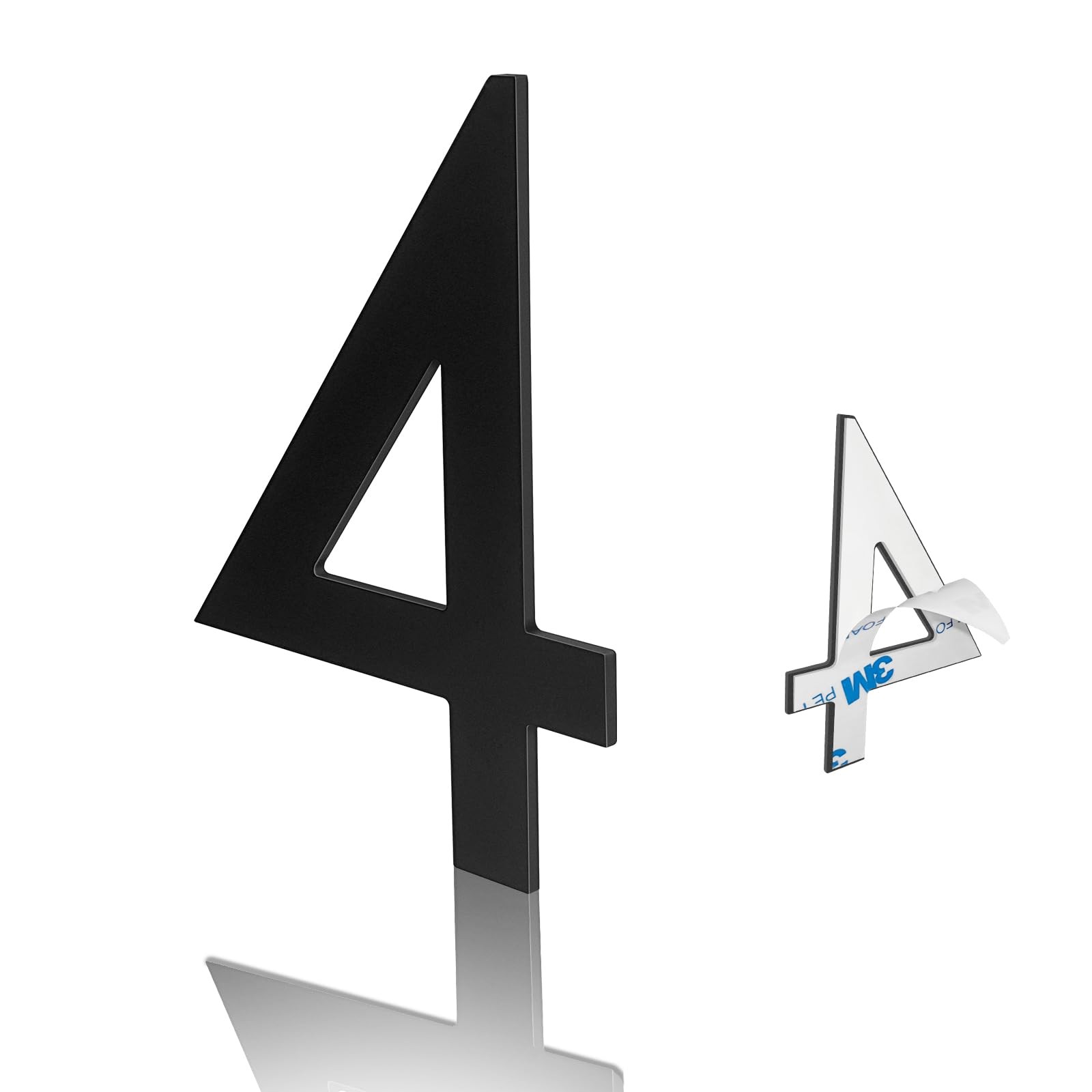 3 Inch Mailbox Number, Stainless Steel Matte Black Modern House Numbers, Self