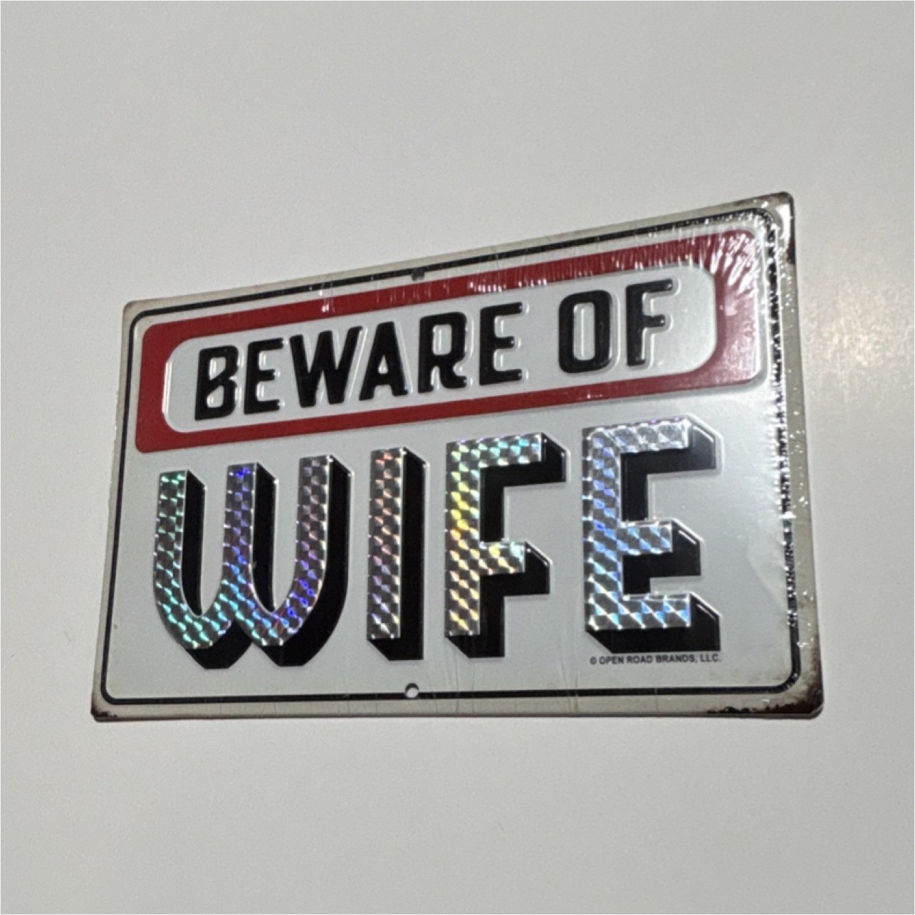 Speedy Signs Metal Sign Beware of Wife Humor Wall Decor for Any Room