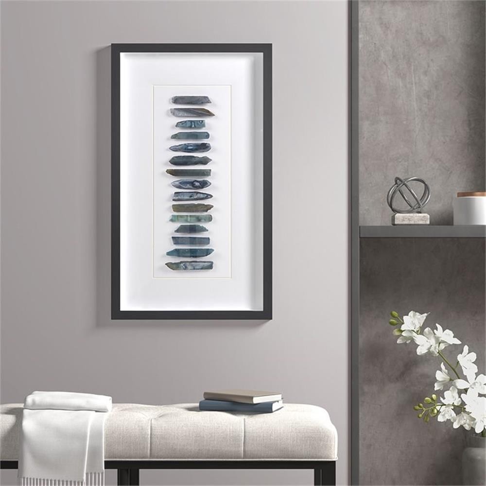 Pemberley Row Agate Blue Shadow Box Rectangular Unique Stone Cut 13.78″W x 23…