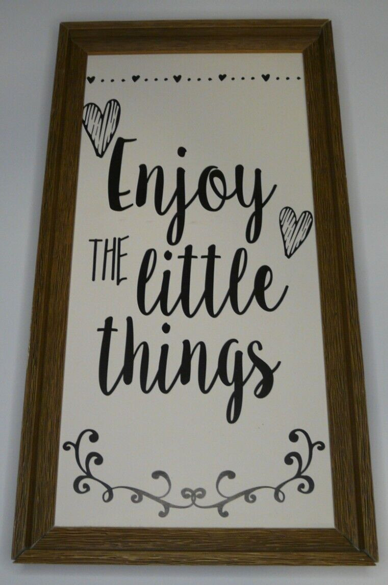 Enjoy the Little Things Wood Sign Wall Art Farmhouse Style Sign of the Times