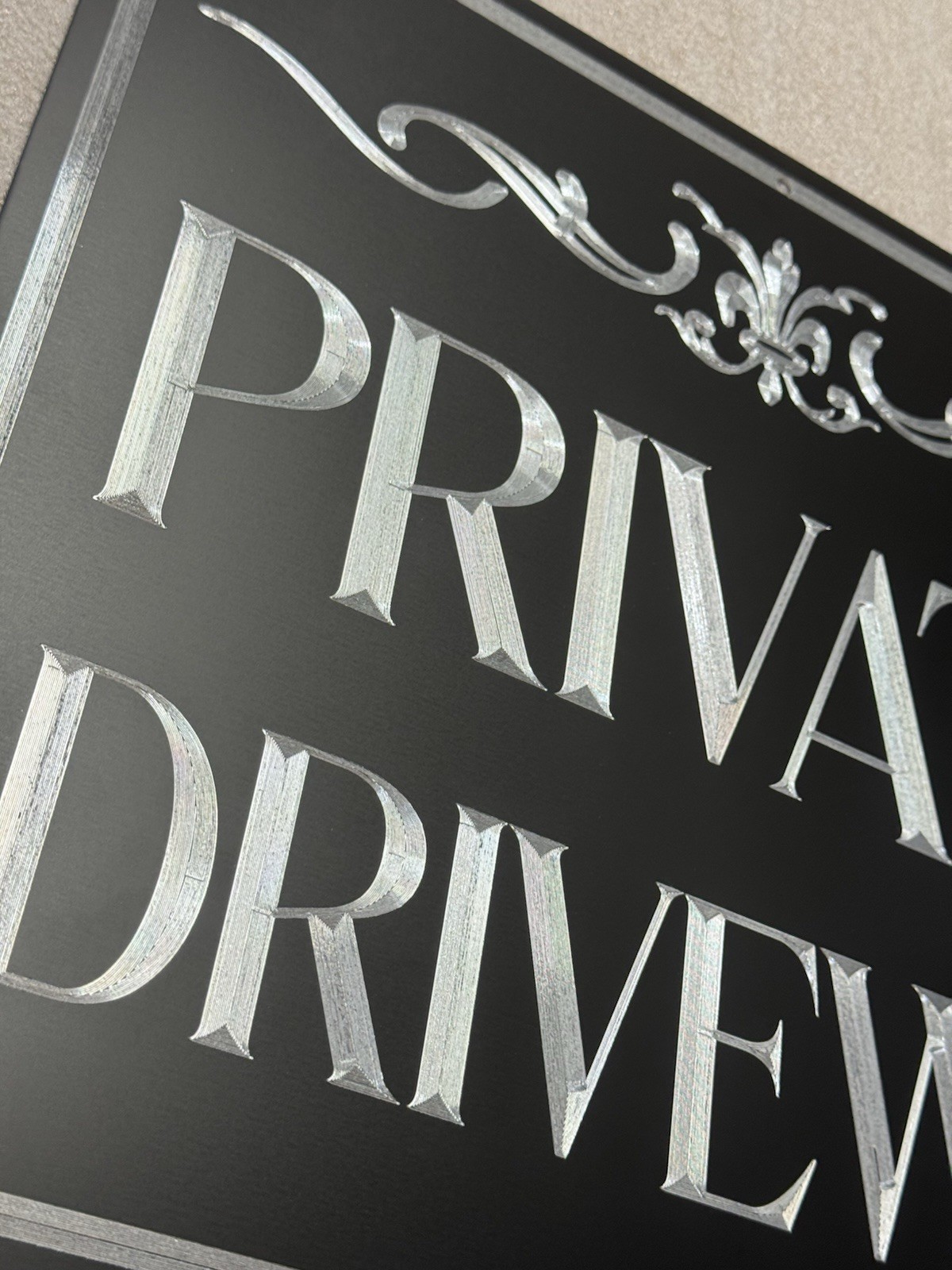 Reflective Diamond Engraved Private Driveway No Trespassing Metal Sign 14×24