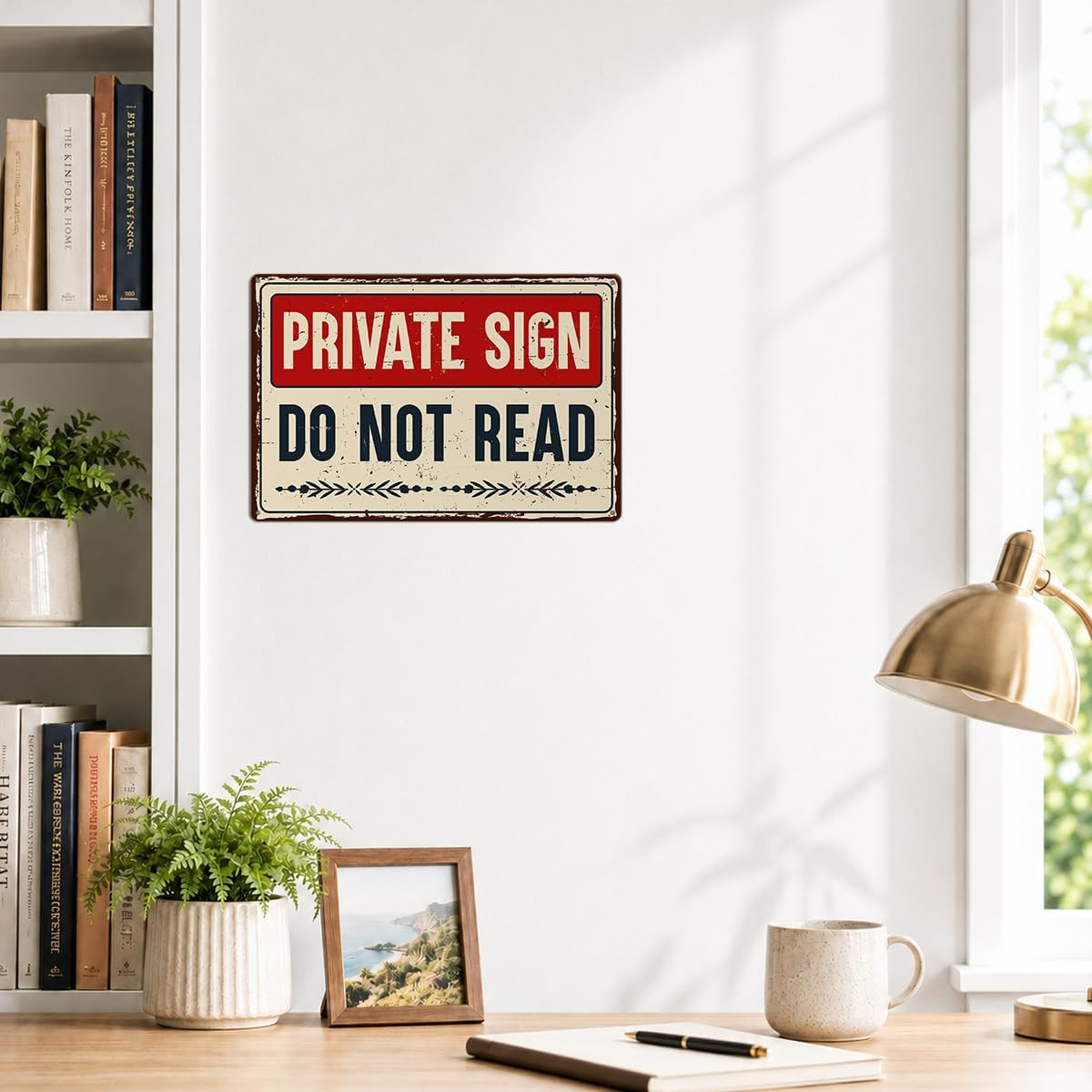 Private Sign Do Not Read Tin Sign Funny Vintage Metal Signs Wall Decor for Home