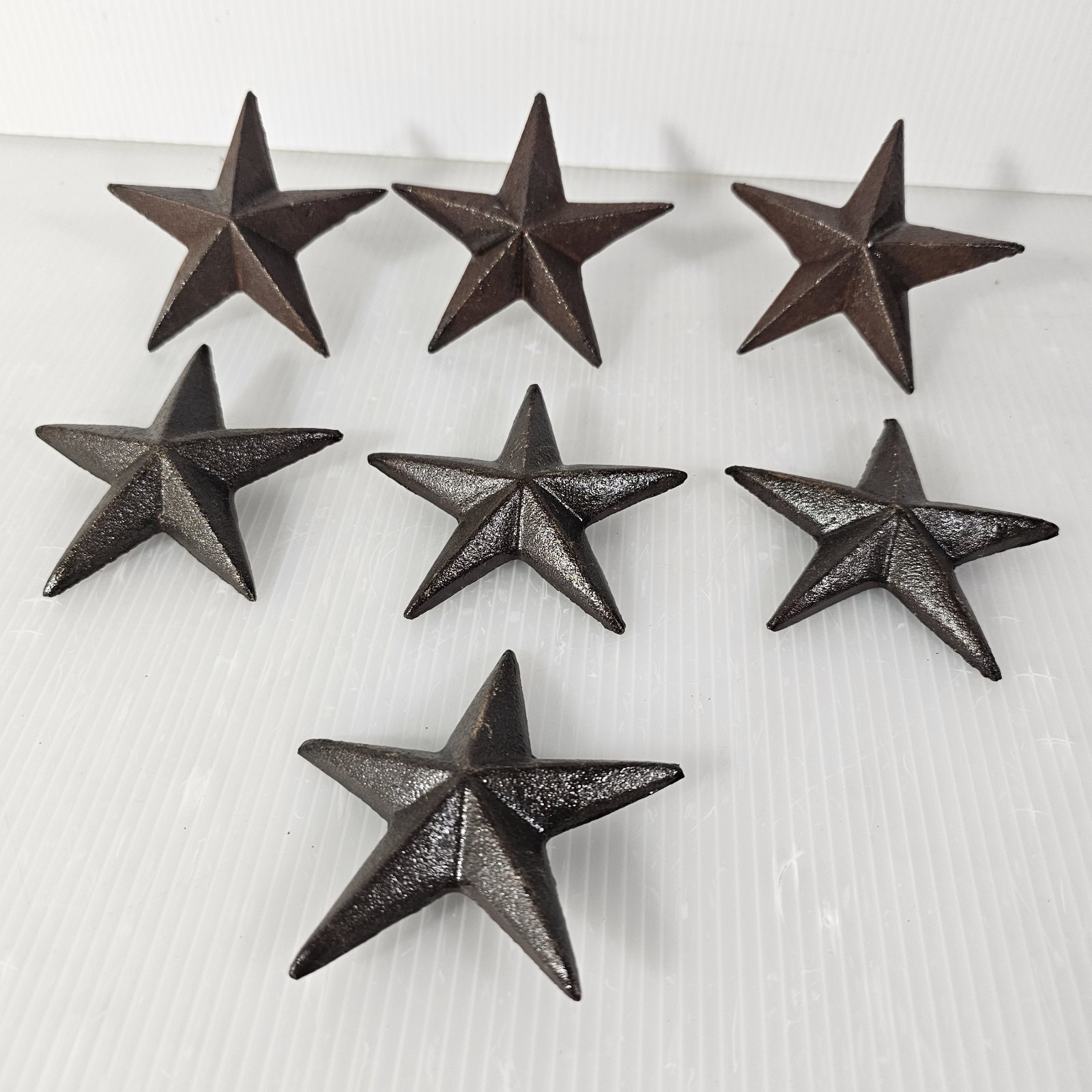 7 Cast Iron TX Texas Stars, Nail Backs, Western Rustic Decor DIY Crafts