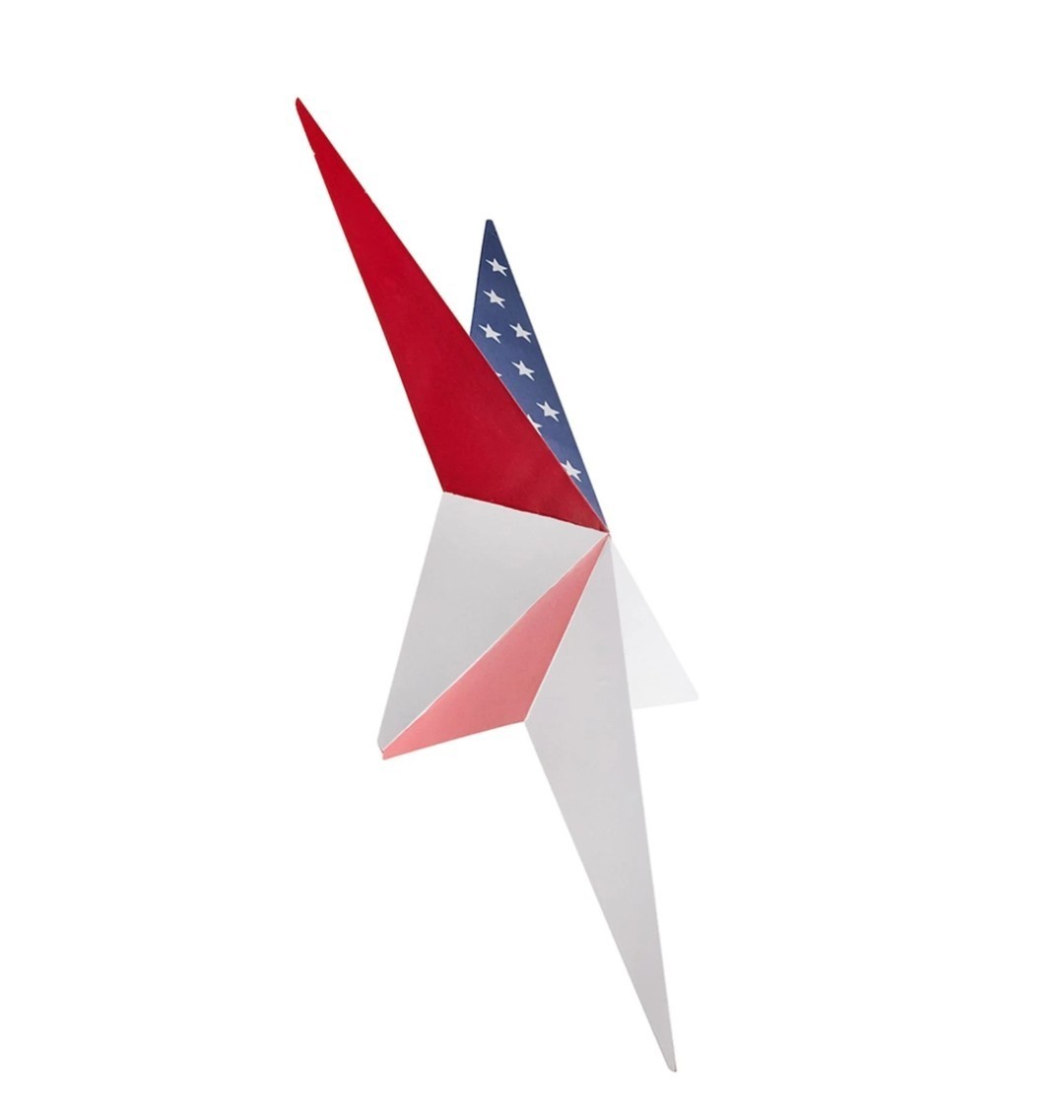 Red White & Blue Star Wall Decor 24 Inches WITH LIGHT