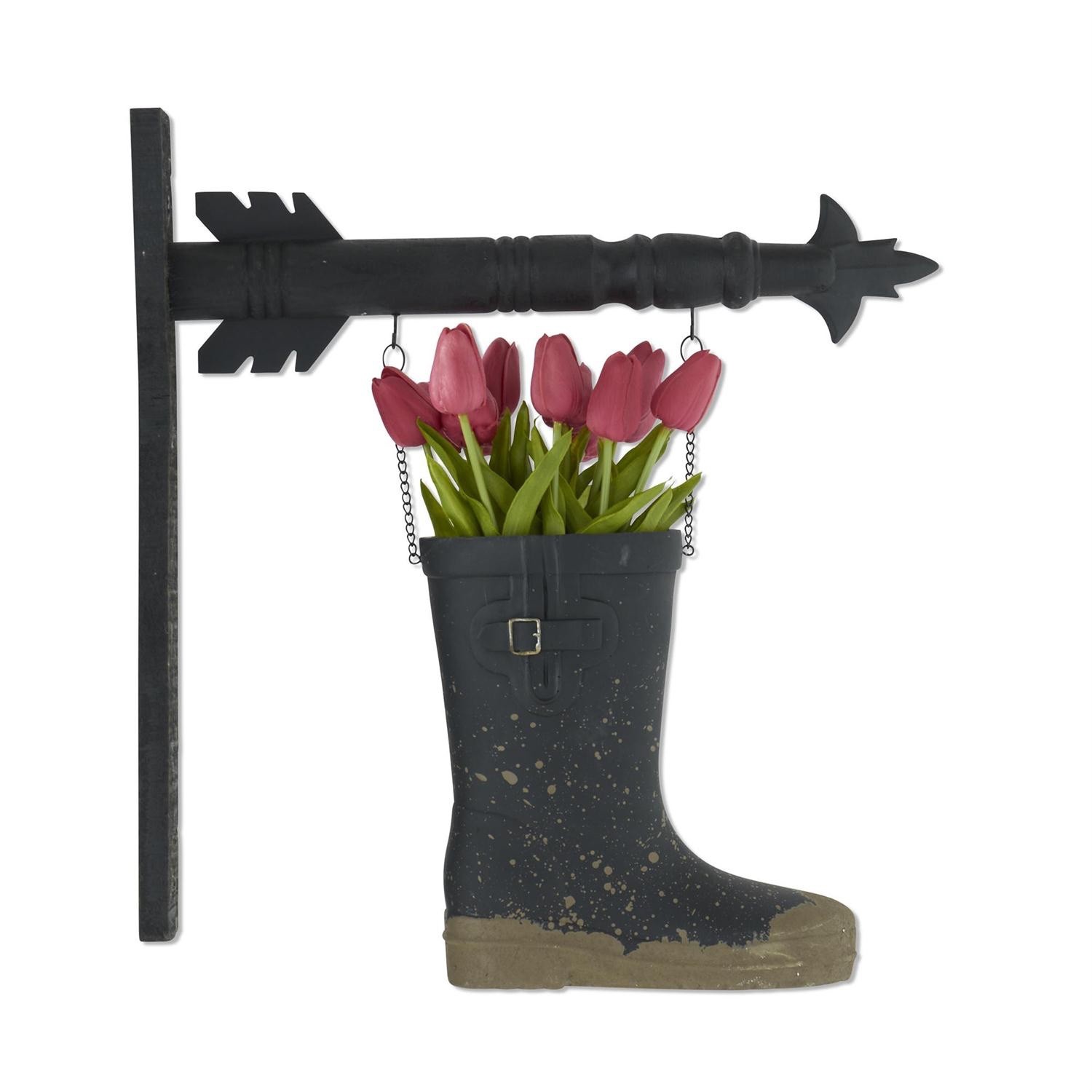 Black Resin Rain boot Arrow Replacement Sign by K&K Interiors