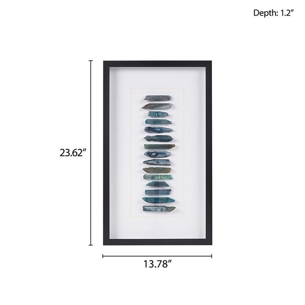 Pemberley Row Agate Blue Shadow Box Rectangular Unique Stone Cut 13.78″W x 23…