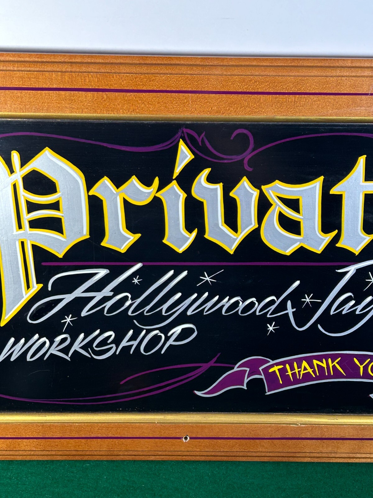 24″x 15″ Celebrity Jay Ohrberg’s Personal Custom Painted PInstripe Garage Sign