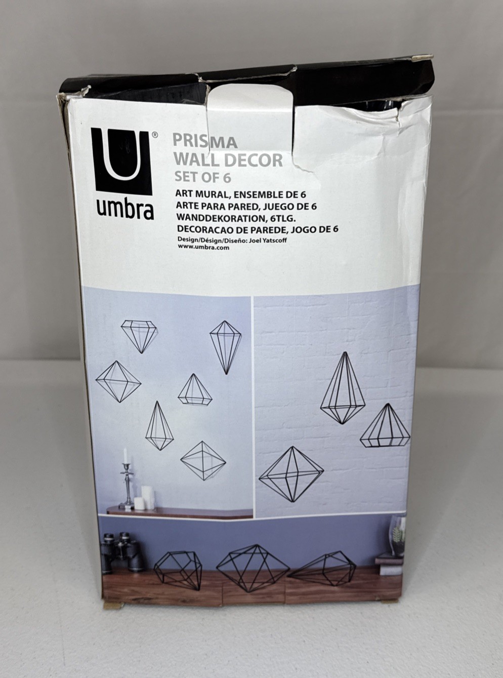 Umbra Prisma Geometric Metal Wall Decor (Set of 6), Black