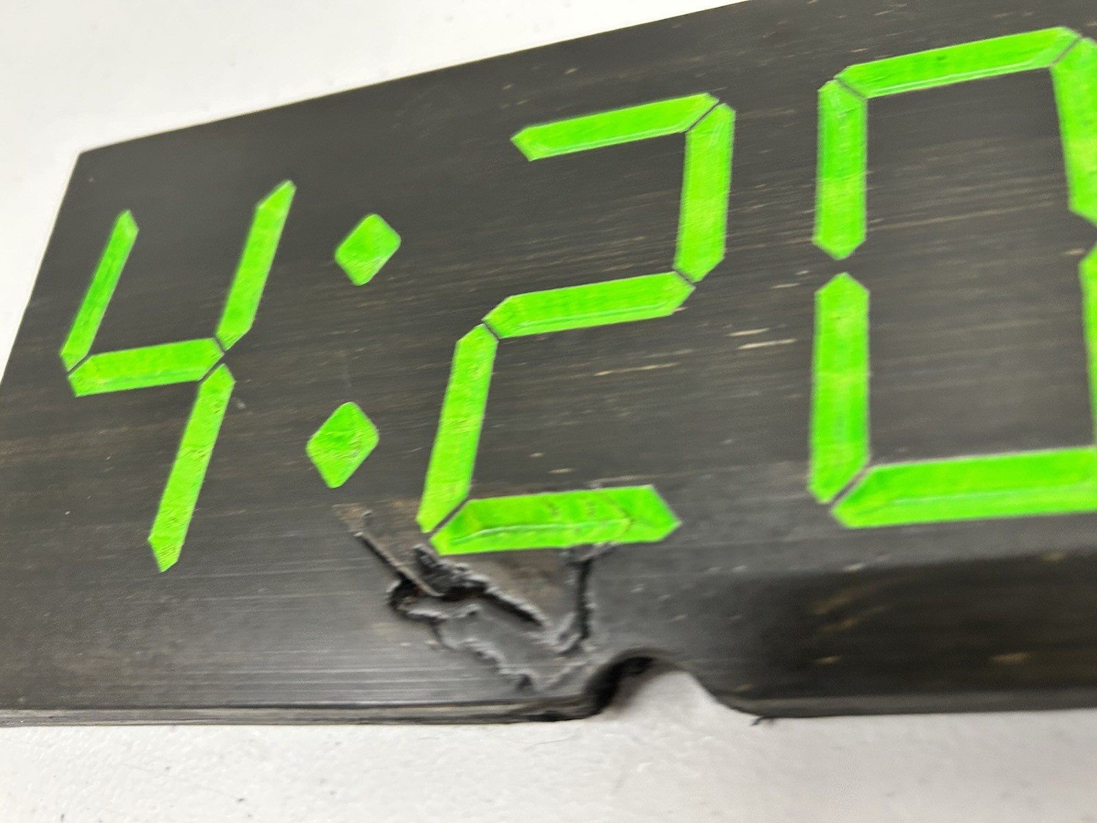 Handcrafted Wooden Time is 420 Faux Digital Clock Marijuana Carved Handmade Sign