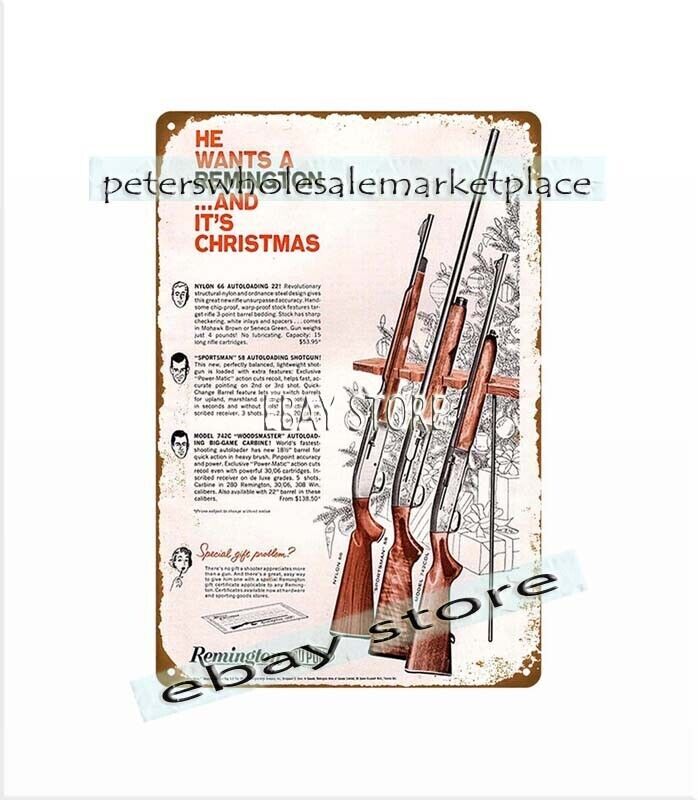 bar signs 1962 gunfirearm Sportsman Nylon 66 Autoloading Rifle tin sign