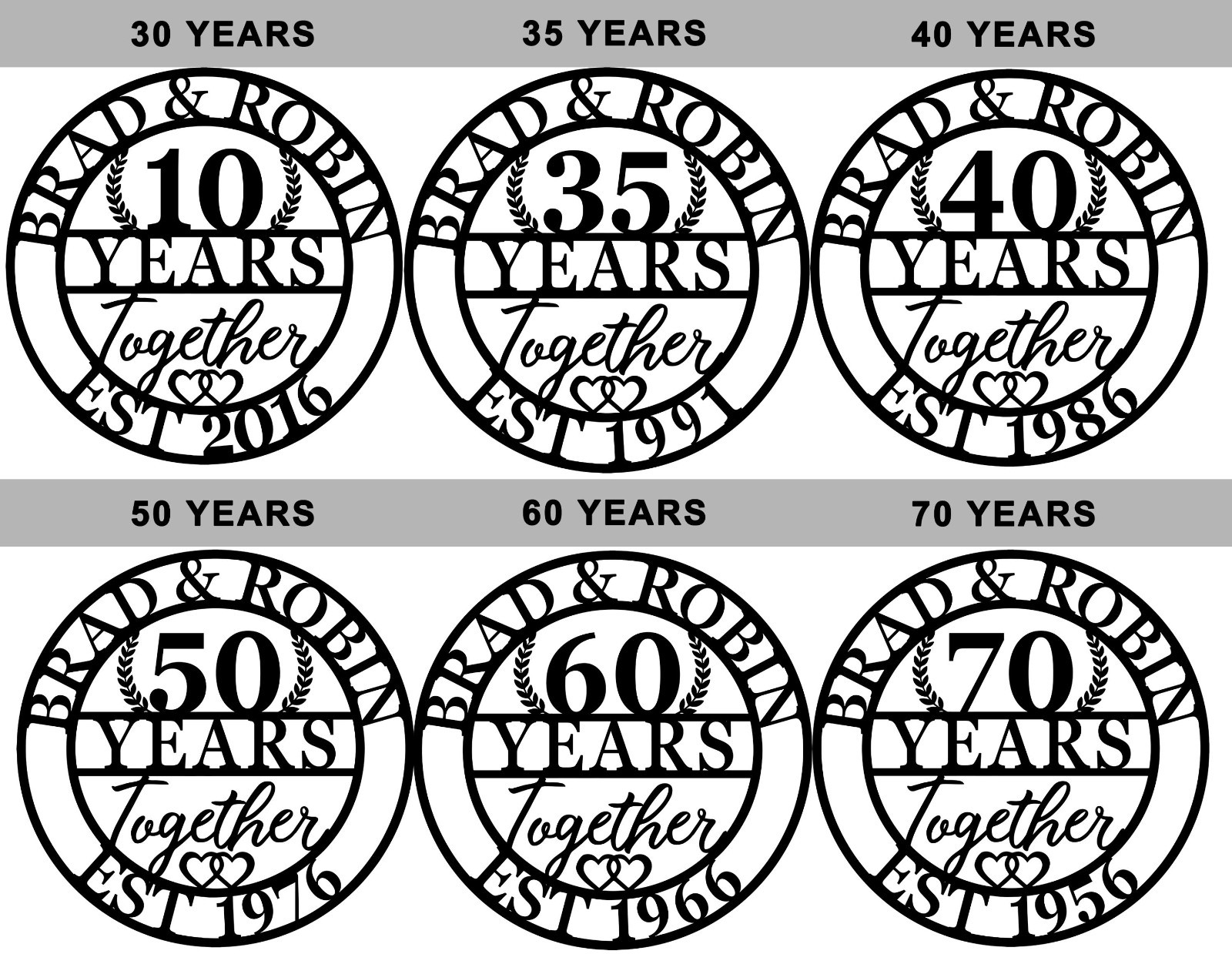 Custom Ruby Anniversary Metal Sign, Personalized Wedding Gift, Couple Wall Art