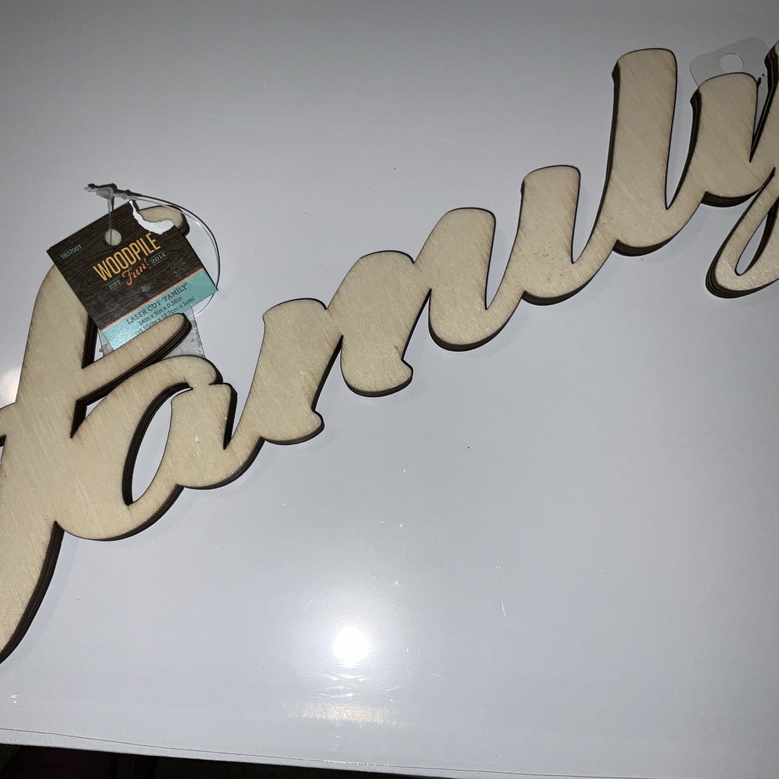 Family 14x5x.38 Laser Cut Wood Thick Paintable Or Stained Make It Your Own New