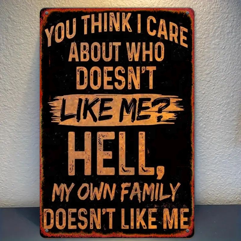 Funny Sarcastic Quote Metal Sign Retro I Don’t Care Rustic Man Cave Wall Decor