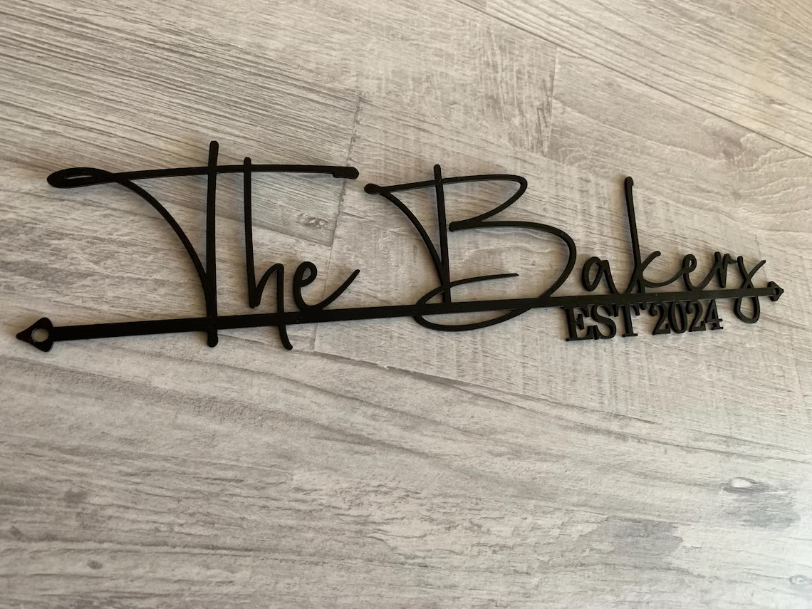 Personalized Family Name Metal Sign Custom Last Name Wall Art Established Year