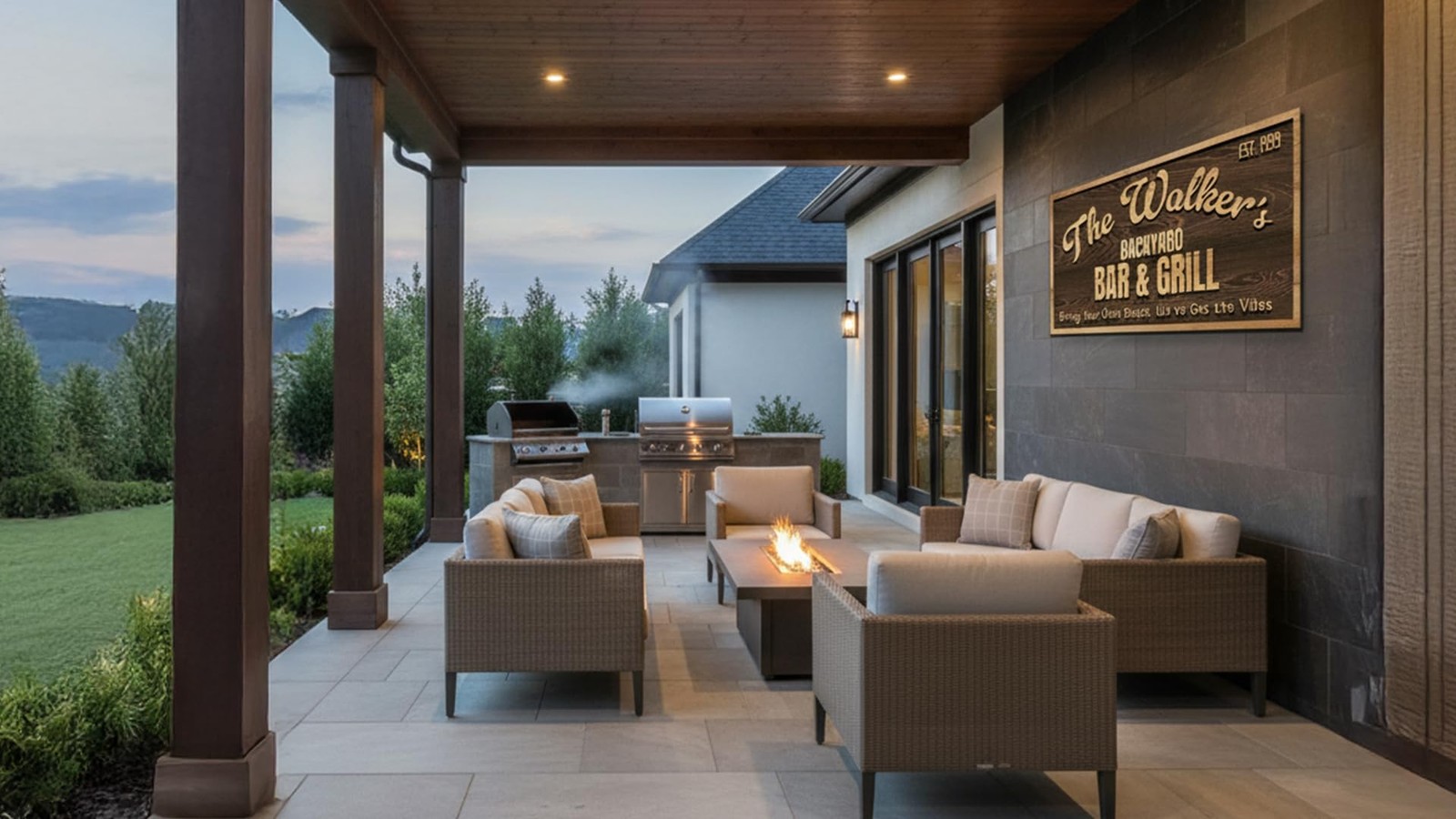 Custom Personalized Backyard Basement Home Bar Grill and Lounge Signs