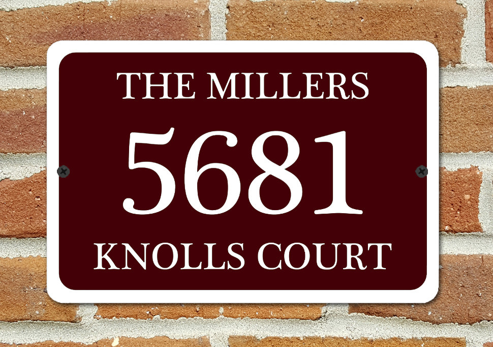 Customized House Number Plaque Aluminum Metal 12″ x 8″ Home Address Sign