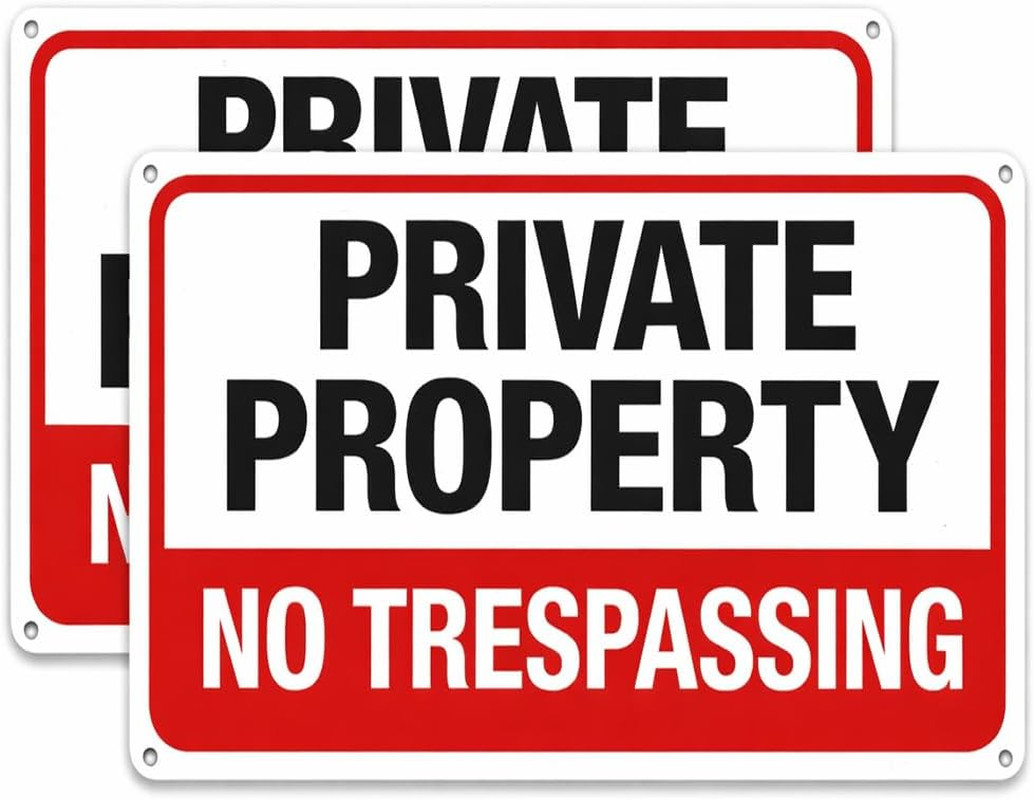 2-Pack No Trespassing Signs Private Property Metal Sign 10 x 7 In Aluminum | …