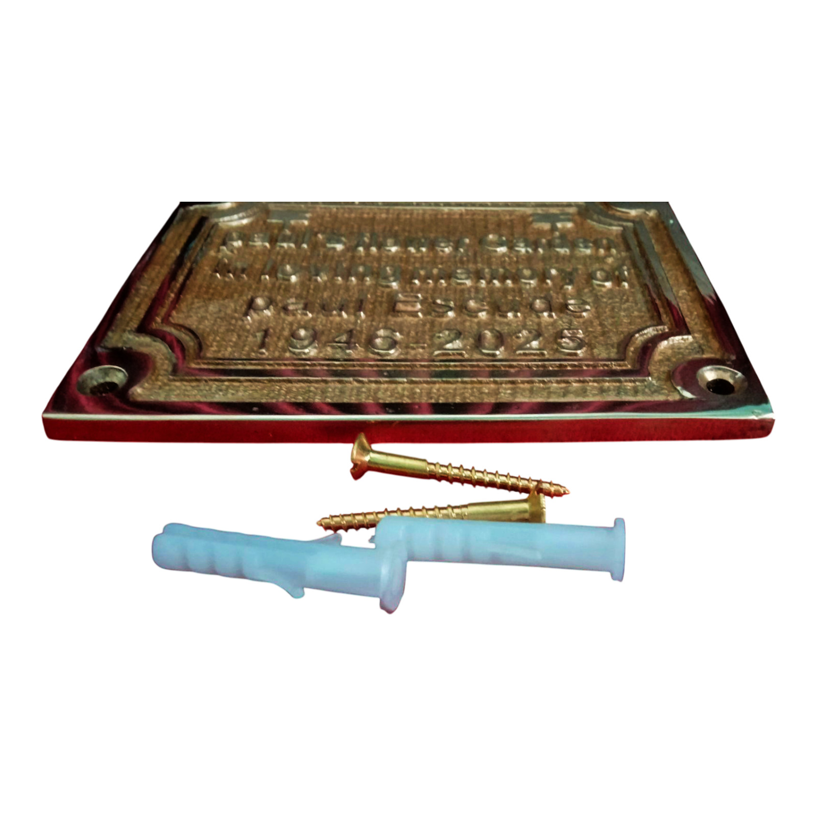 Customized Engraved Brass Plate handmade Signs Bench Memorial Decorative Plates