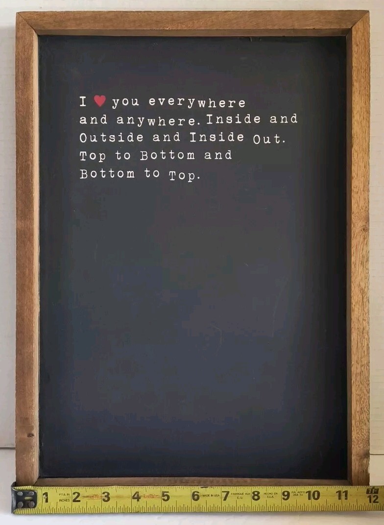 Love Sign “I ❤️ You Everywhere And Anywhere” Wall Decor Art Wooden Sign 12”x17″
