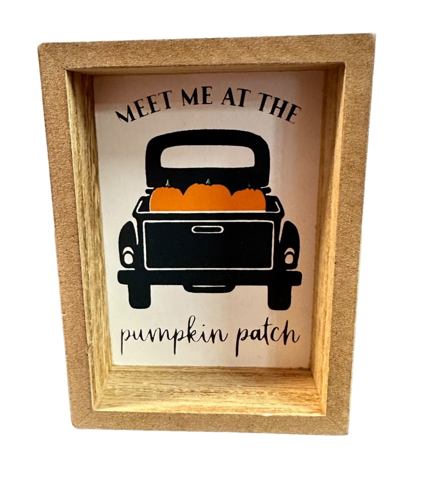 Mini Pumpkin Patch Sign 4in Rustic Farmhouse Fall Autumn Shadow Box Decor
