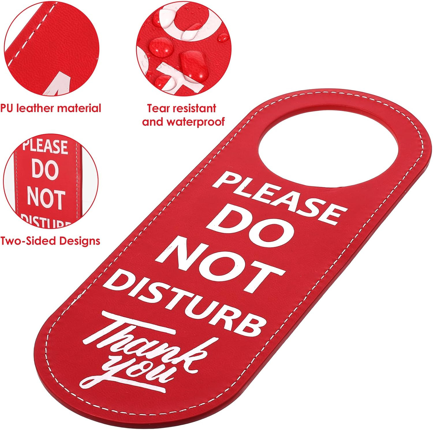 PU Leather Double Sided Please Do Not Disturb Sign, Do Not Disturb Door Hanger S