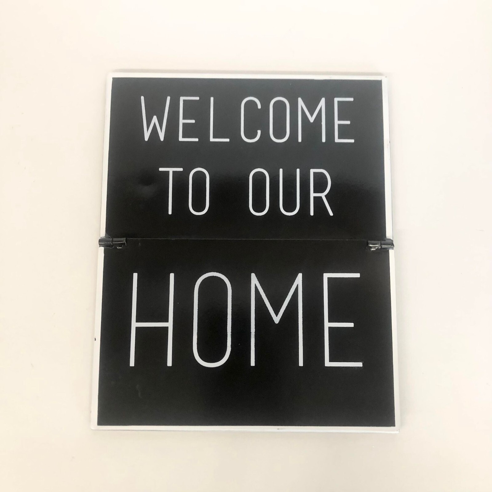 Interchangeable Hanging Sign Decor WELCOME HOME & TRAVEL SAFE, Black 9×11 in