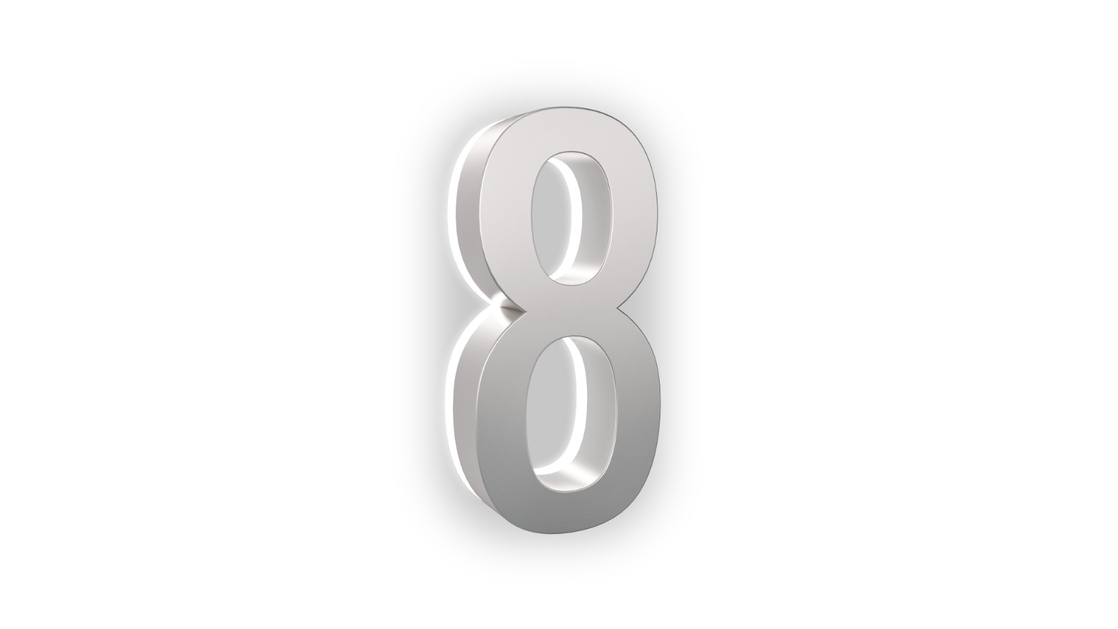 7″ ABS-Polymer Backlit LED 5000K Illuminated Address Numbers, Modern Look Number