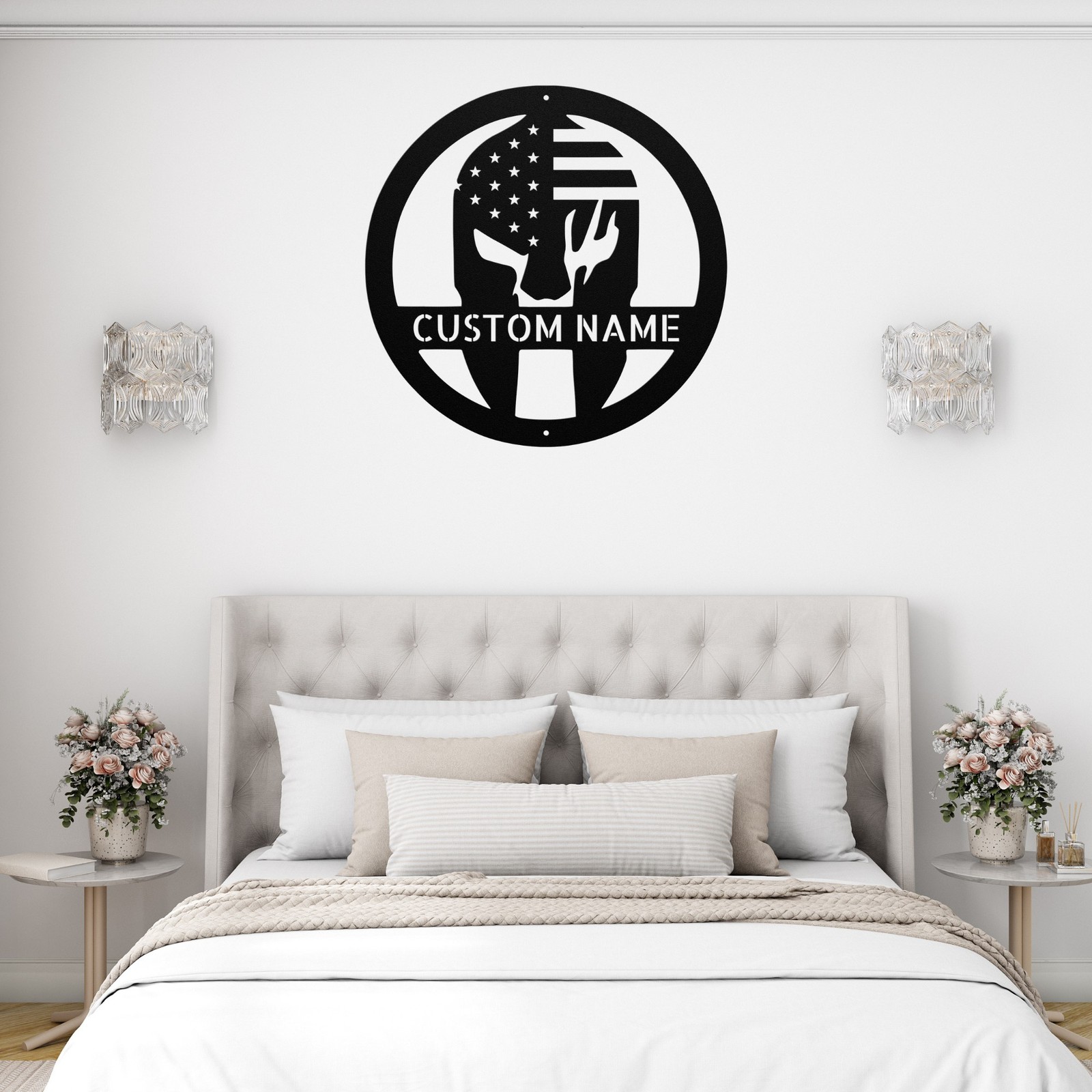 Personalized Spartan Helmet Metal Sign Custom Decor Gift for Home Office Deco