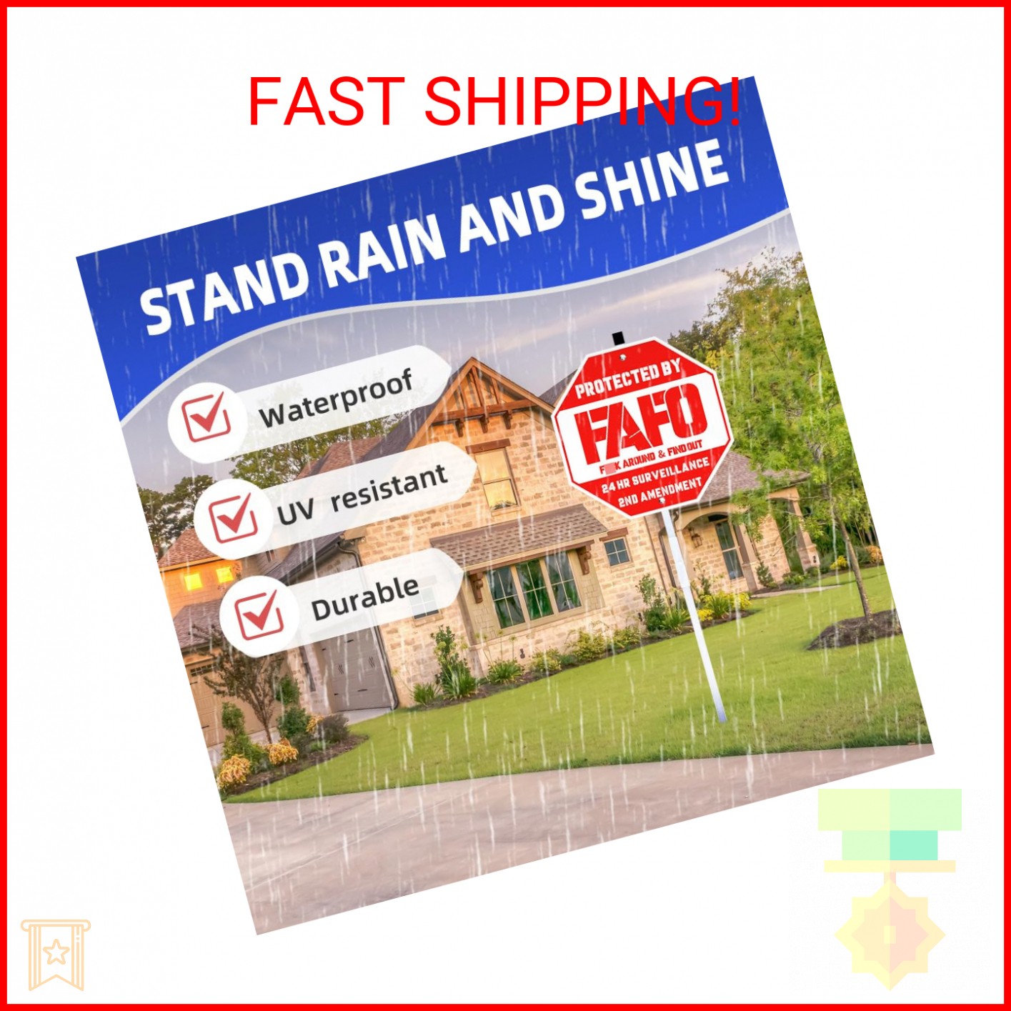 FAFO Security Sign, Funk Around and Find Out Sign,Home Security Signs for Yard,
