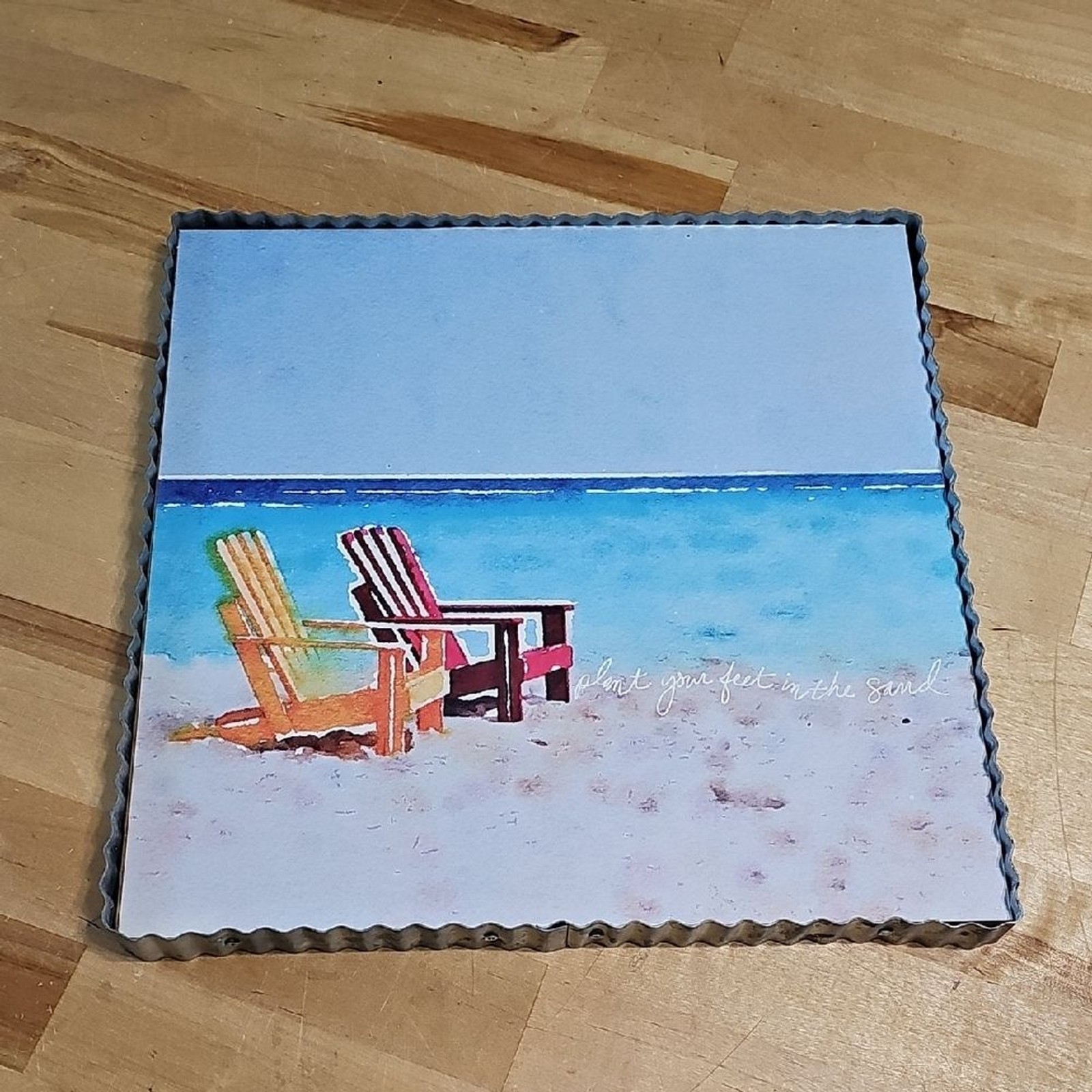 The Round Top Collection Coastal Adirondack Chair Gallery Sign Metal Beach Decor