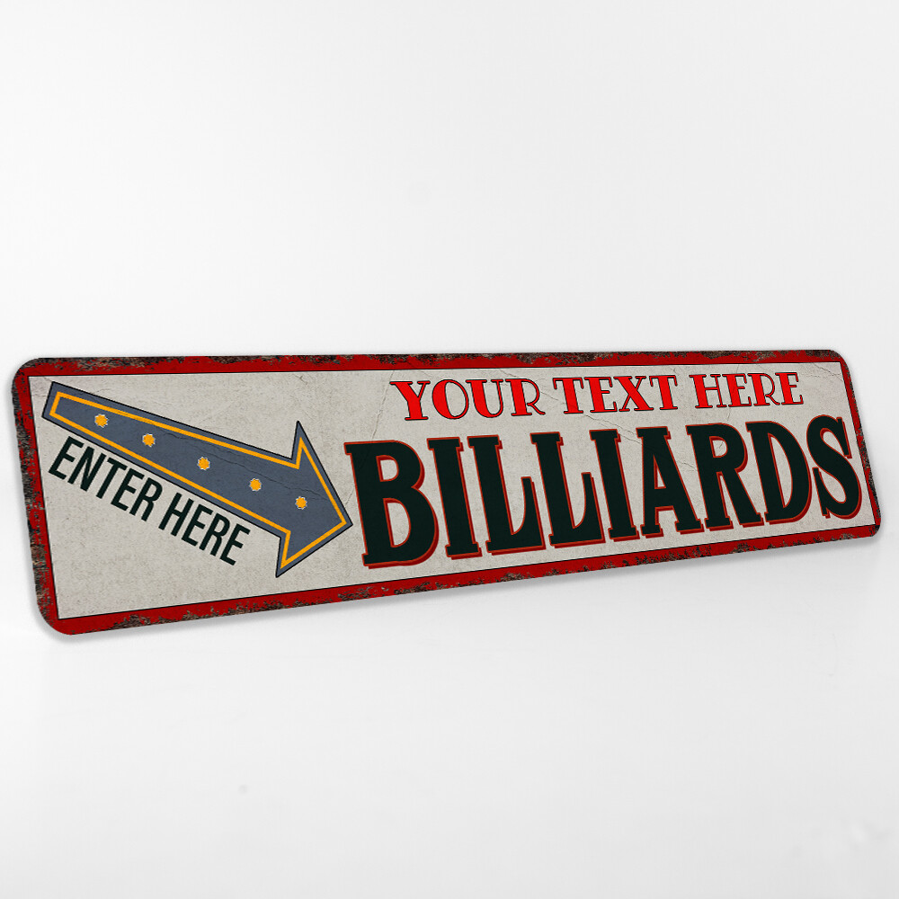 Custom Billiards Room Decor Sign Pool Hall Personalized Gift 4×18 104182002001