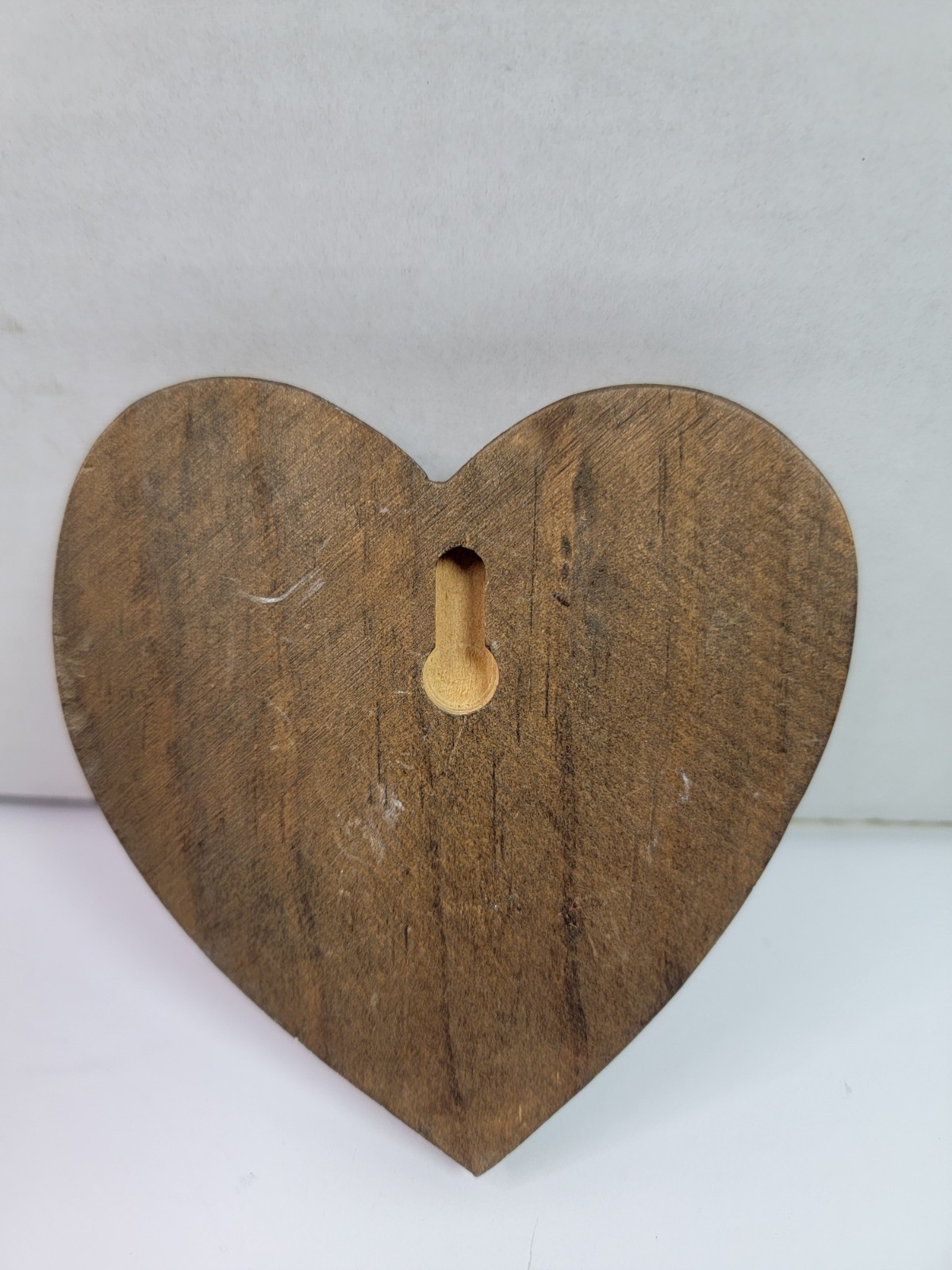 Small Rustic Wooden Heart Wall Decor Plaque Brown Hanging Craft Farmhouse