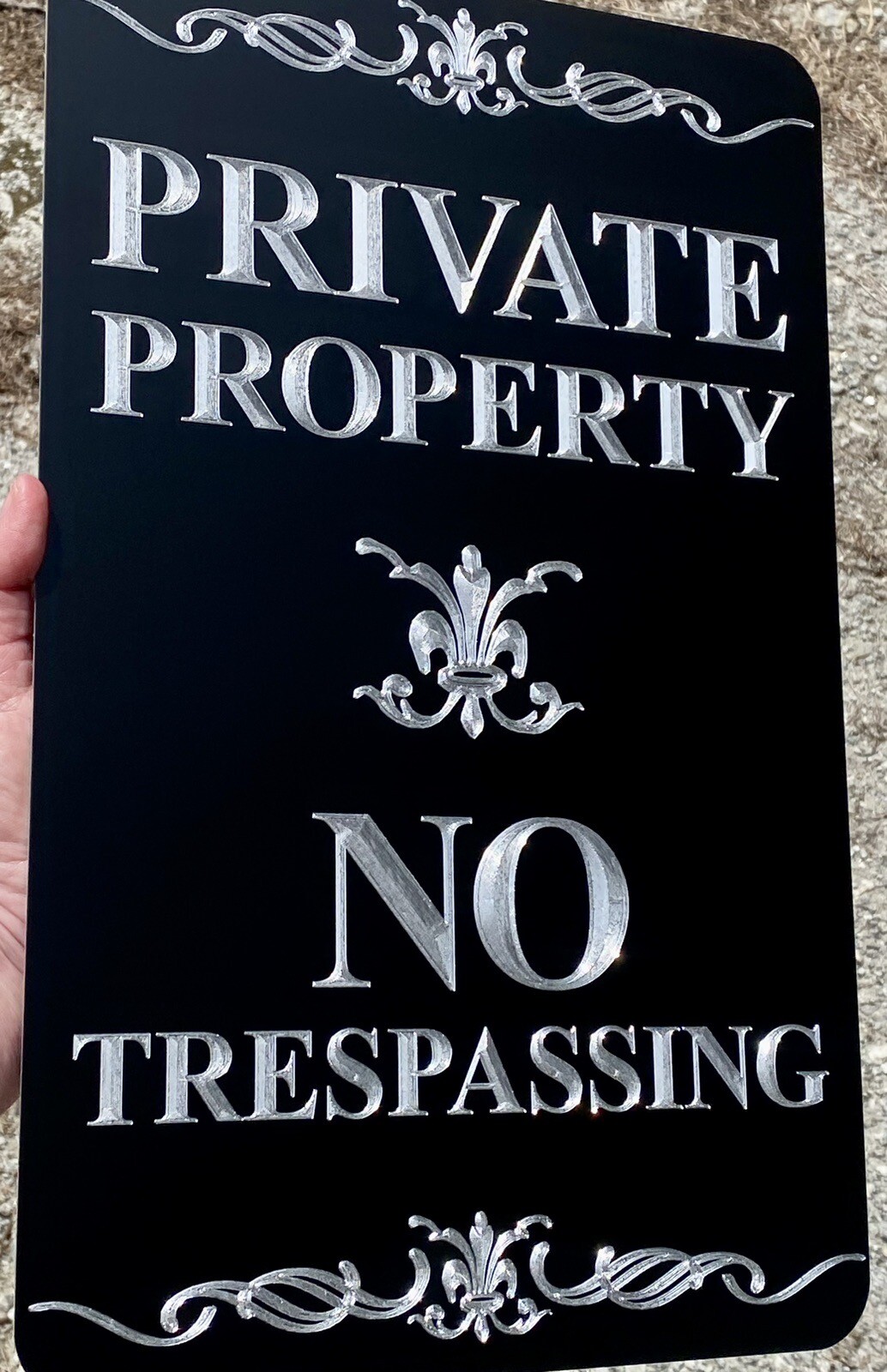 Engraved Private Property No Trespassing Metal 9.5×15 Keep Out Warning Sign