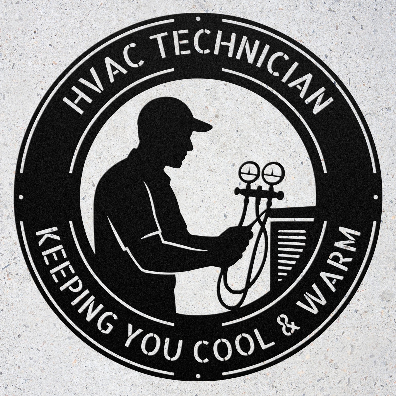 Personalized HVAC Technician Metal Sign Custom Heating Cooling Wall Art Gift
