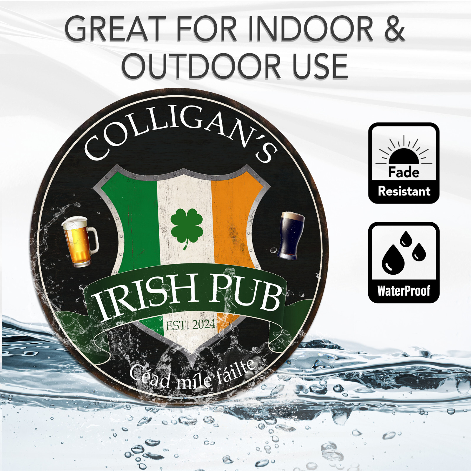 Personalized Irish Pub Sign, St Patrick’s Day Decor, Irish Decor Custom Bar Sign