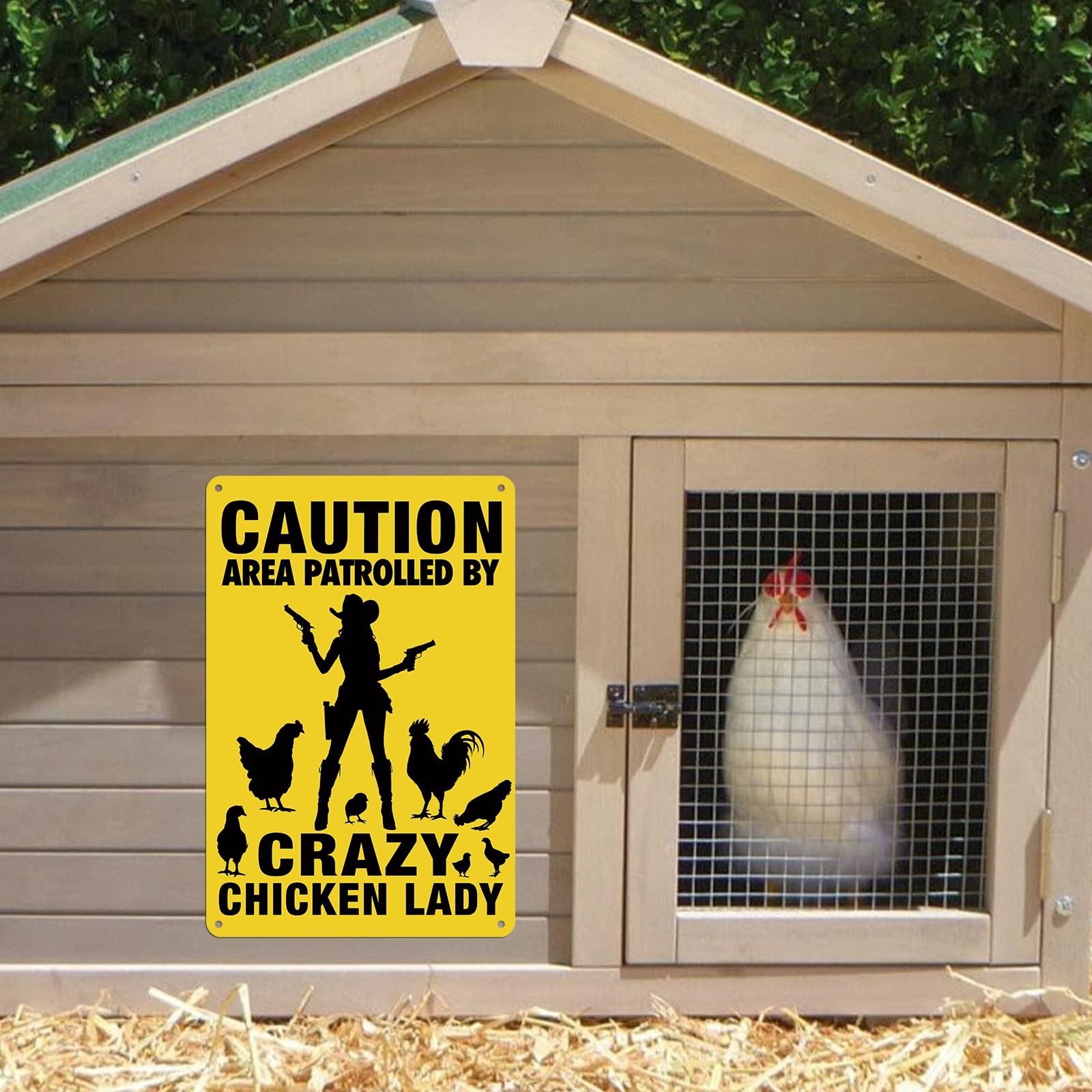 8″ x 12″ Aluminium Metal Sign Caution Area Patrolled by x 12″, Yellow
