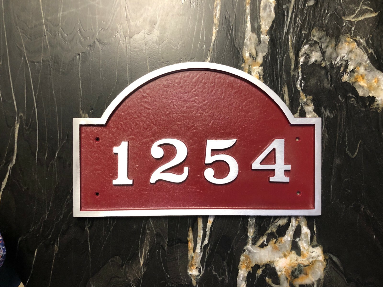 Custom Address Plaque Large Aluminum Palmer Bold Font 10 1/4″ x 1/2″ x 16 1/4″