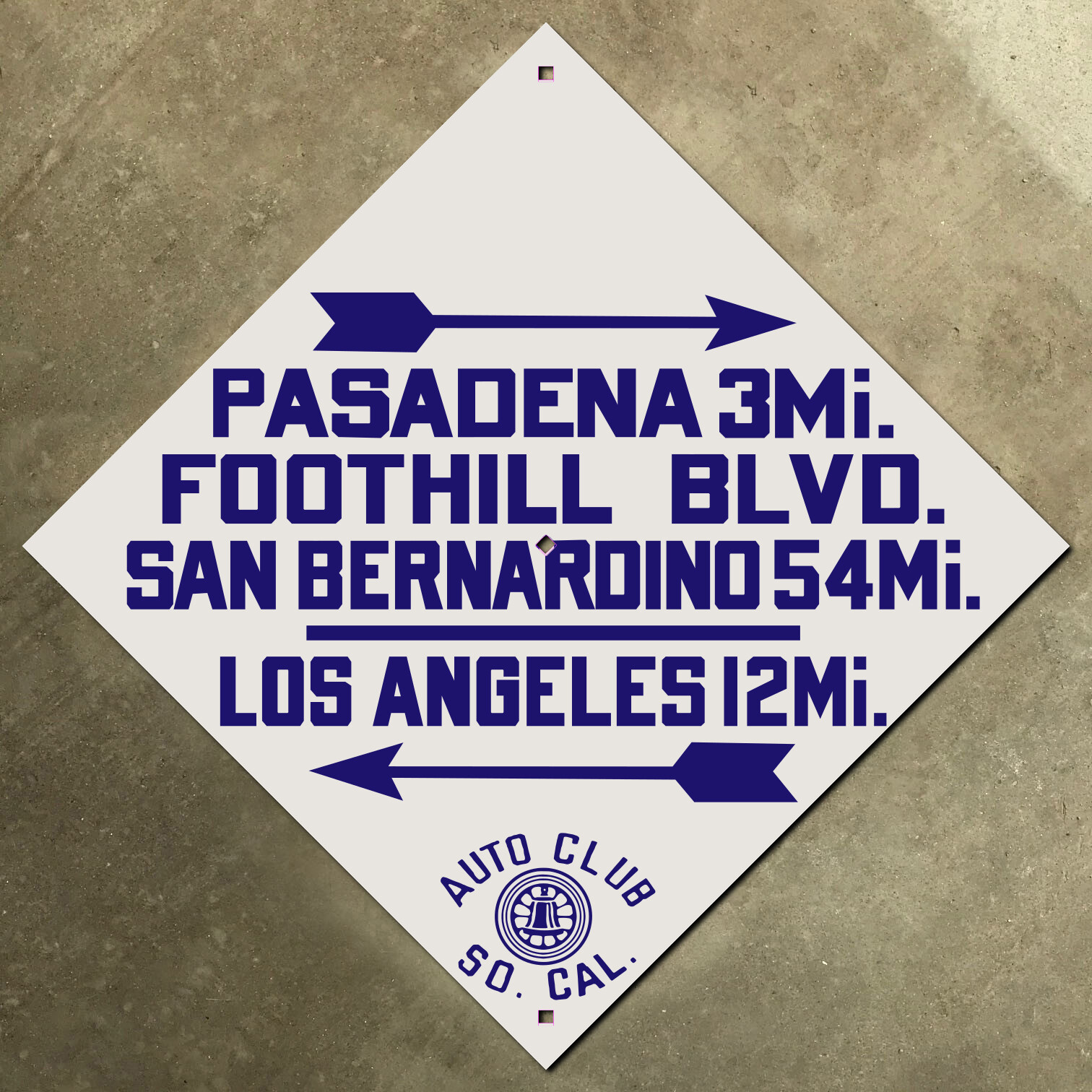 Foothill Boulevard Pasadena California ACSC highway road sign auto club AAA