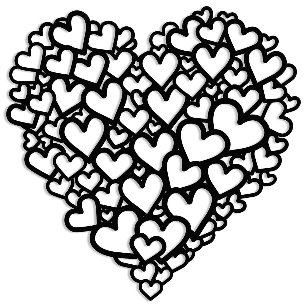 Heart Wall Decor, Metal Love Heart Wall Art, Heart Metal Art, Love Sign for V…