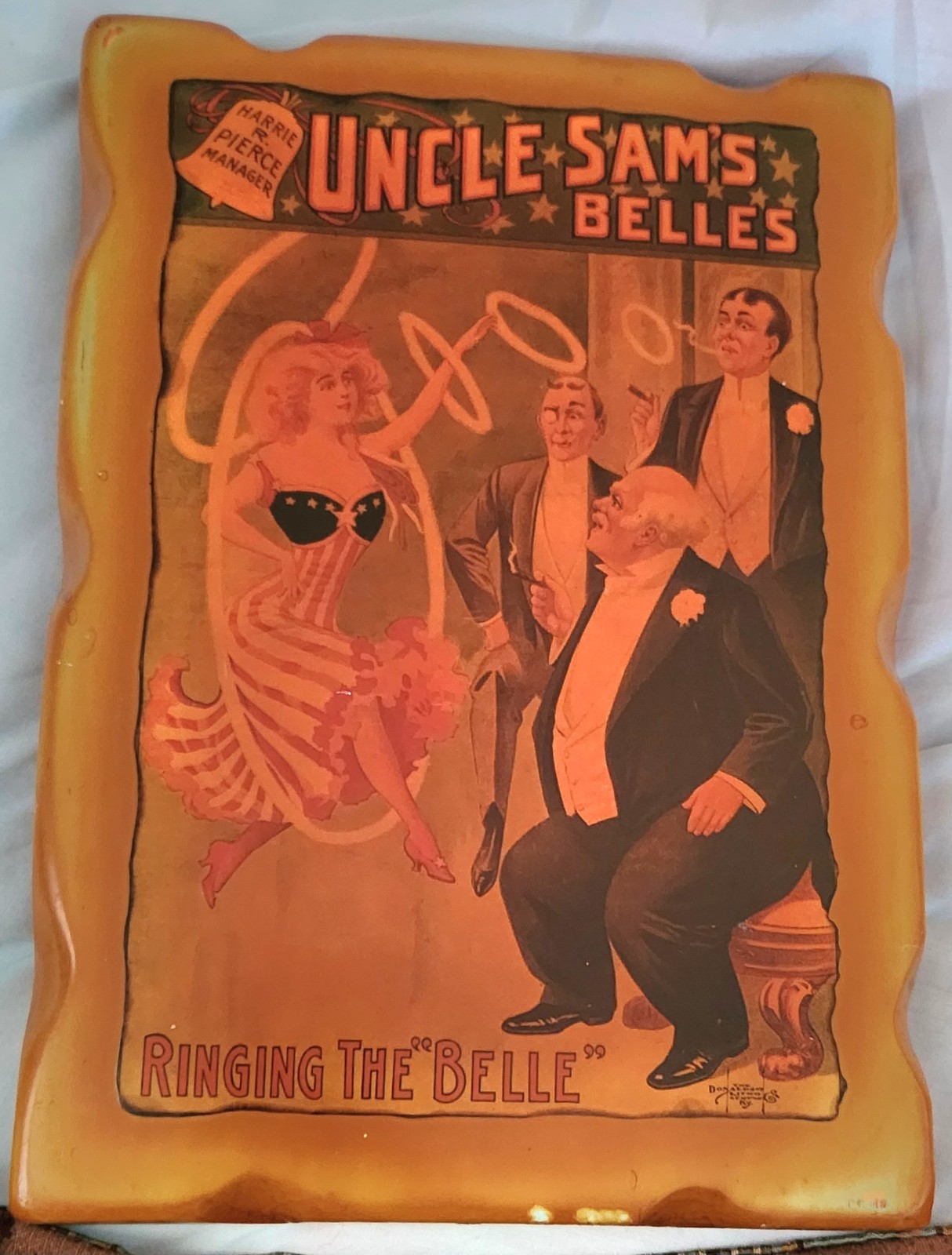 Vintage Decoupage Wall Plaques Uncle Sam’s Belles Donaldson Litho