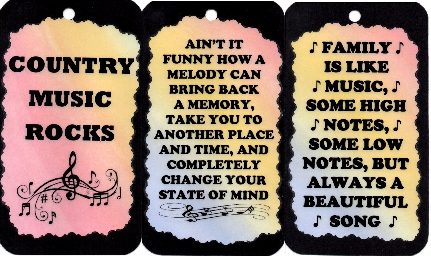 Music Signs of Life Love Laughter Sayings Instruments Funny Giant Magnets 3