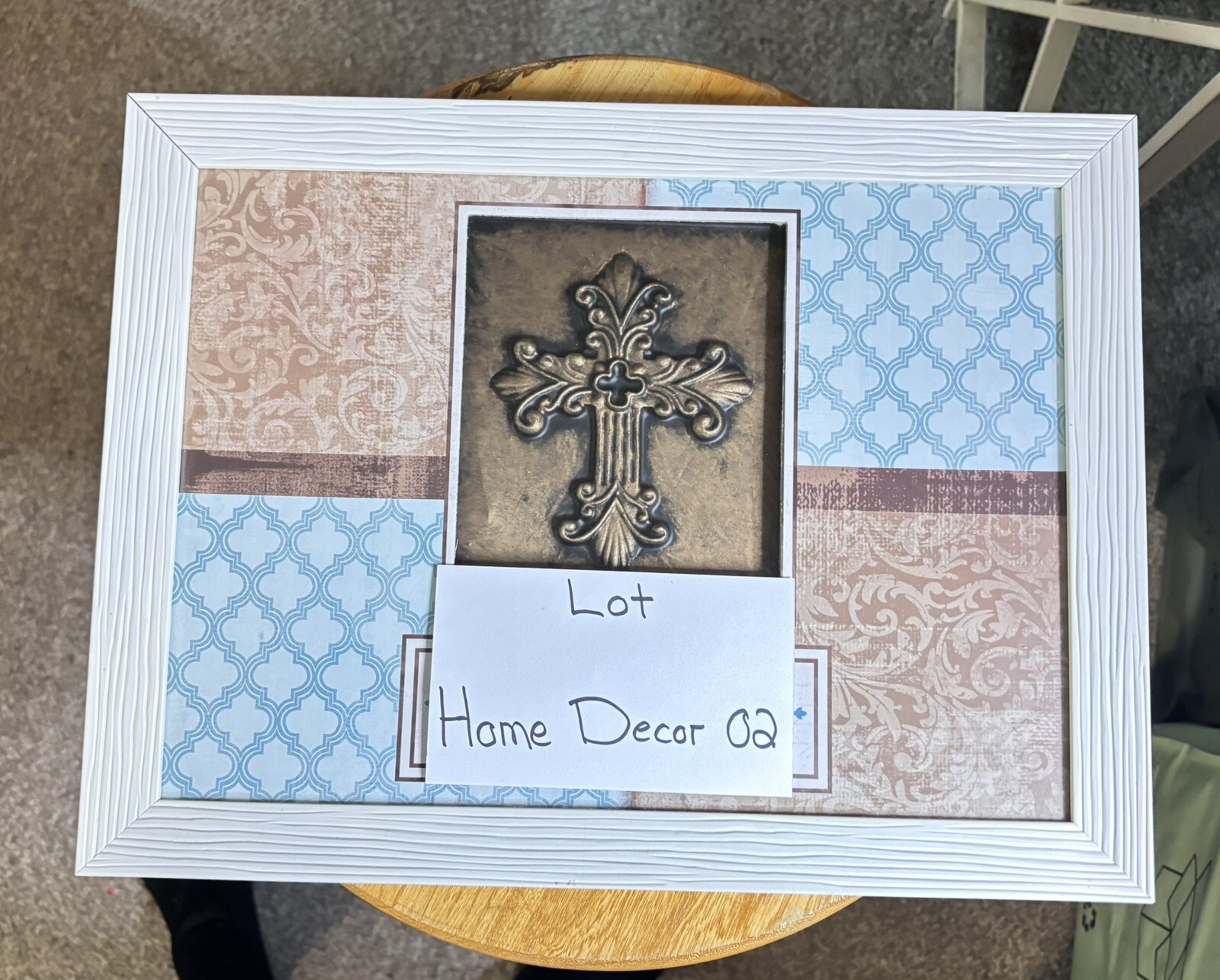 Wall Art Christian Cross Shabby Chic Home Decor John 15:12 Country Farmhouse